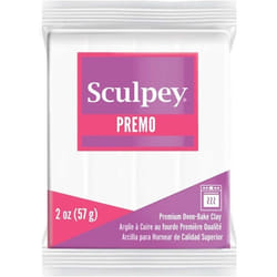Pâte polymère Premo - SCULPEY - Blanc - Souple et légère - Idéale pour bijoux et décoration