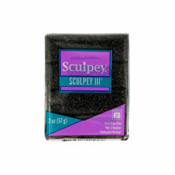 Pâte polymère Sculpey 57 g noir pailleté