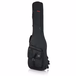 Gator Cases GT-BASS-BLK, Étui sac à dos, Charbon de bois, Tissu, Rouge, Fermeture à glissière, Basse