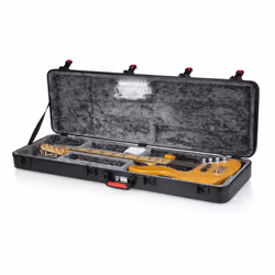 Gator Cases Bass Guitar Case, Boîtier rigide, Noir, Polyéthylène, Gris, Basse, Clé