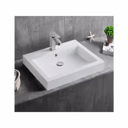 Lavabo mural / lavabo de comptoir BS6049 en marbre coulé Tu peux monter ce lavabo moderne en marbre coulé directement sur le  ...