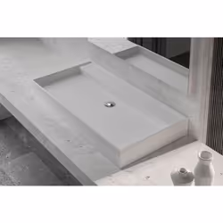 Lavabo à suspendre ou à poser TWG12 en fonte minérale (pure acrylic) - blanc mat L´élégante vasque à suspendre ou à poser TWG ...