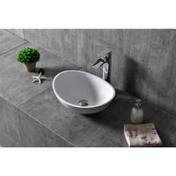 Bernstein - Vasque moderne Lavabo fonte, Lave main à poser sans bonde - 42x34x15cm - TWA29Sans bonde Pop Up, Sans cache supplémentaire