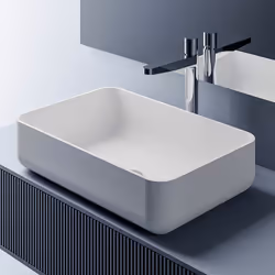 DESIGN : Cette vasque à poser sans robinet est fabriquée en fonte minérale avec une finition blanc mat. De forme esthétique e ...