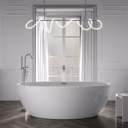 DESIGN : Cette baignoire îlot DESTINO est fabriquée en acrylique sanitaire avec une finition blanc brillant. De forme ovale a ...