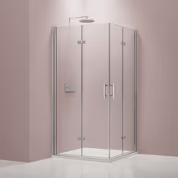 DESIGN : Ce parre douche d'angle en verre trempé de hauteur 195cm et de dimensions L 75cm x P 75cm, avec ses finitions, poign ...