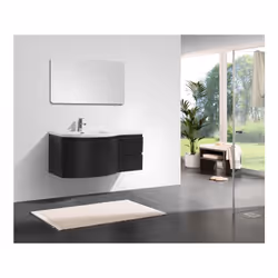 Meubles de salle de bain LAURANCE 1200 noir mat - miroir en option Transformez votre salle de bain en lui donnant un look élé ...