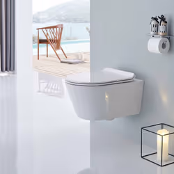 WC suspendu sans bride 1088R avec abattant softclose Ce WC suspendu sans bride ouverte établit de nouvelles normes en matière ...