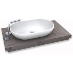 Vasque à poser O-540 en fonte minérale - blanc mat - 54 x 34 x 10,5 cm Avec cache couvercle en blanc - Bernstein