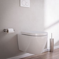 Wc suspendu sans rebord B-8030R Blanc - avec nano-revêtement - couvercle soft-close inclus Avec veilleuse led standard - Bernstein