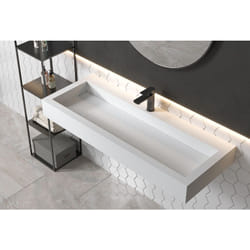 Vasque moderne Lavabo en fonte, Lave main à poser - 120x46x13cm - PB2079 - Bernstein