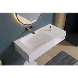 Vasque à poser ou murale PB2088 avec espace de rangement – blanc mat – 100 x 46 x 20 cm - Bernstein