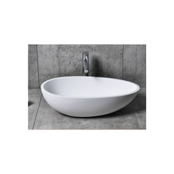 Bernstein - Vasque à poser TWA65 en fonte minérale (Pure Acrylic) - en blanc ou en noir - 60x35x16cm Blanc mat, Avec raccord d'évacuation, Sans cache