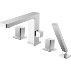 Bernstein - Robinet mélangeur Baignoire, Ensemble Pommeau Douchette Bain 6081C - Laiton Chrome - Flexible douche 1,5m, Montage rapide bord baignoire