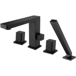 Bernstein - Robinet mélangeur Baignoire, Ensemble Pommeau Douchette Bain 6081B - Laiton Noir - Flexible douche 1,5m, Montage rapide bord baignoire