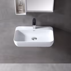 DESIGN : Cette vasque à poser sans robinet est fabriquée en fonte minérale avec une finition blanc mat. De forme esthétique e ...
