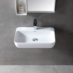 Vasque moderne Lavabo en fonte, Lave main suspendu à poser - 60x40x14cm - TWG201 - Bernstein