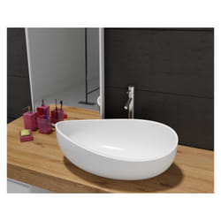 Vasque moderne Lavabo en fonte, Lave main à poser - 60x37x21cm - PB2001Mat - Bernstein