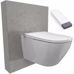 Description générale Ce WC japonais suspendu est conçu en céramique sanitaire de haute qualité avec une finition blanche bril ...