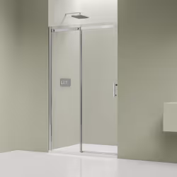 Paroi de douche en niche - porte coulissante et paroi fixe montage à droite ou à gauche Economisez de l'espace grâce à la sol ...