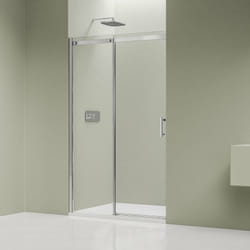 Paroi de douche en niche verre transparent nano 6mm, porte coulissante - Profilé alu Chrome 15mm - DX806A flex - h. 190cm -120cm - Bernstein