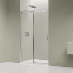 Paroi de douche en niche - porte coulissante et paroi fixe montage à droite ou à gauche Economisez de l'espace grâce à la sol ...