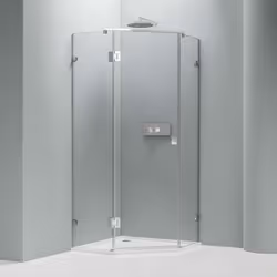 Paroi de douche pentagonale EX415 NANO avec receveur Le verre trempé de 8mm d'épaisseur assure une agréable sensation de sécu ...