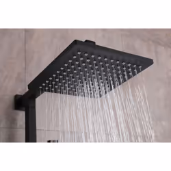 Tête de douche carrée noire en ABS - 3030TB Élégante tête de douche à effet pluie XXL ! L'avantage d'un pommeau de douche pla ...
