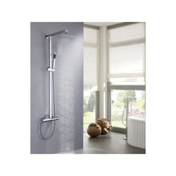 Colonne de douche thermostatique acier inox + pommeau 40x40cm - 118x41cm - 8821C Basic40x40cm - Bernstein
