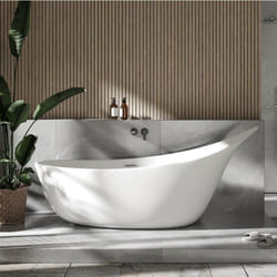 Grande Baignoire îlot sabot ovale design acrylique pour salle de bain, isolation thermique - Blanc brillant - 190x80x83cm - sophie - Options au choix