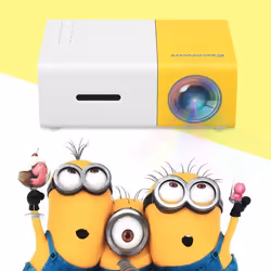 Projecteur LED portable Excelvan YG300 320x240P AV USB carte SD - Jaune
