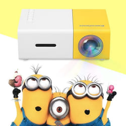 Projecteur LED portable Excelvan YG300 320x240P AV USB carte SD - Jaune