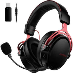 Casque de jeu sans fil Mipow supra-auriculaire stéréo noir/rouge suppression du bruit du microphone