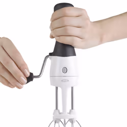 OXO 1126980 fouet Fouet rotatif Acier inoxydable Noir, Acier inoxydable, Blanc