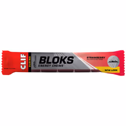 CLIF Bar BLOKS Strawberry, Pâte à mâcher énergisante, Pendant l'activité, Fraise, 18 pièce(s), 320 kcal, 1360 kJ