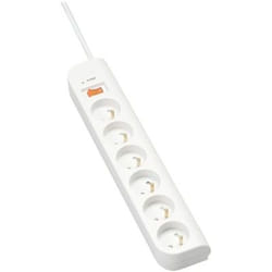 Belkin E-Series 6 Socket, 1-Metre SurgeStrip Blanc 6 sortie(s) CA 230 V 1 m