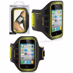 Belkin EaseFit Sport, Boîte à brassard, Apple, iPhone 4S, Noir, Jaune