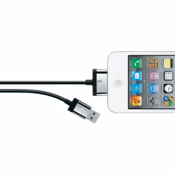 Belkin Câble de recharge et de synchronisation MIXIT, Noir, USB A, Apple 30-pin, 2 m, Mâle, Mâle