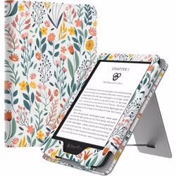 Coque de protection - MoKo - Kindle 11ème Génération - Cuir PU - Support pliant - Fleur