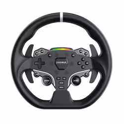 MOZA ES Steering Wheel, Volant, Avec fil, Noir, Aluminium, Simili-cuir, Secteur, 280 mm
