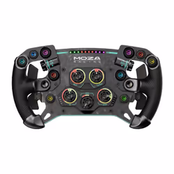 MOZA Racing GS V2P Pele-Microfibra RS056, Manche à air, Avec fil &amp;sans fil, Noir, Cuir, Microfibre, Batterie, 300 mm