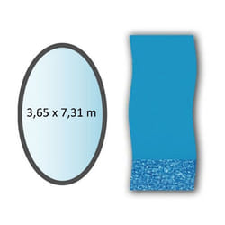 Liner Swirl - SWIRL - Modèle Swirl - Piscine hors-sol ovale - Finition Overlap - Hauteur bassin de 122 à 132cm