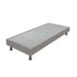 Sommier tapissier + jeu de pieds 80+80x200 Omega simili taupe 18 lattes