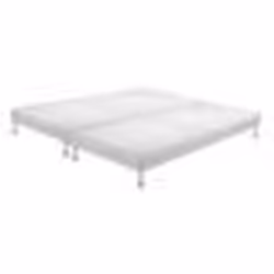 Sommier tapissier + jeu de pieds 90+90x200 Omega blanc 18 lattes
