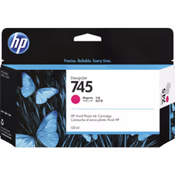HP Cartouche d’encre DesignJet 745 magenta, 130 ml, Rendement standard, Encre à pigments, 130 ml, 1 pièce(s)