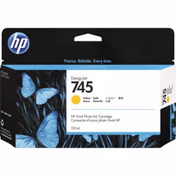 HP Cartouche d'encre DesignJet 745 jaune, 130 ml, Rendement standard, Encre à pigments, 130 ml, 1 pièce(s)