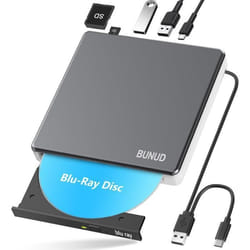 Lecteur Blu-ray Externe - GENERIC - 5 en 1 - USB 3.0 & Type-C - Compatible Windows & Mac OS - Noir