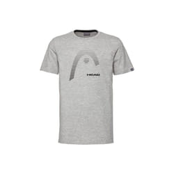 T-shirt homme HEAD Club Carl - Gris - Tennis - Col rond côtelé - Mélange coton/polyester - Logo imprimé
