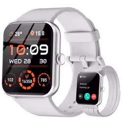 Montre connectée Femme homme Appel Bluetooth 185 LCD Fonction Féminine Tracker dactivité Fréquence Cardiaque