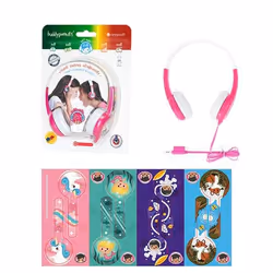 BuddyPhones Discover Kids Rose, Blanc